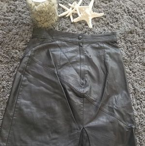Cedars Black Leather Skirt